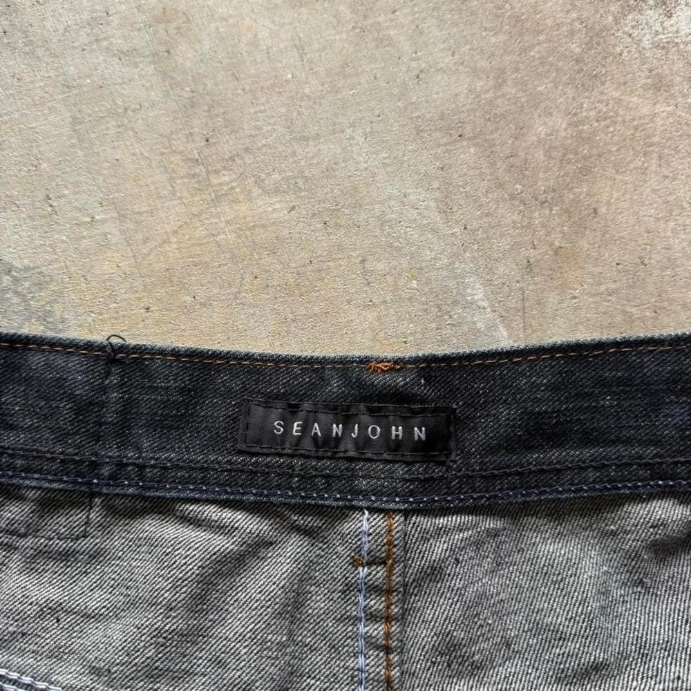 Baggy Black Sean John Wide Leg Southpole Styl Y2K Vintage Denim Jeans 36x32 - Picture 7 of 8